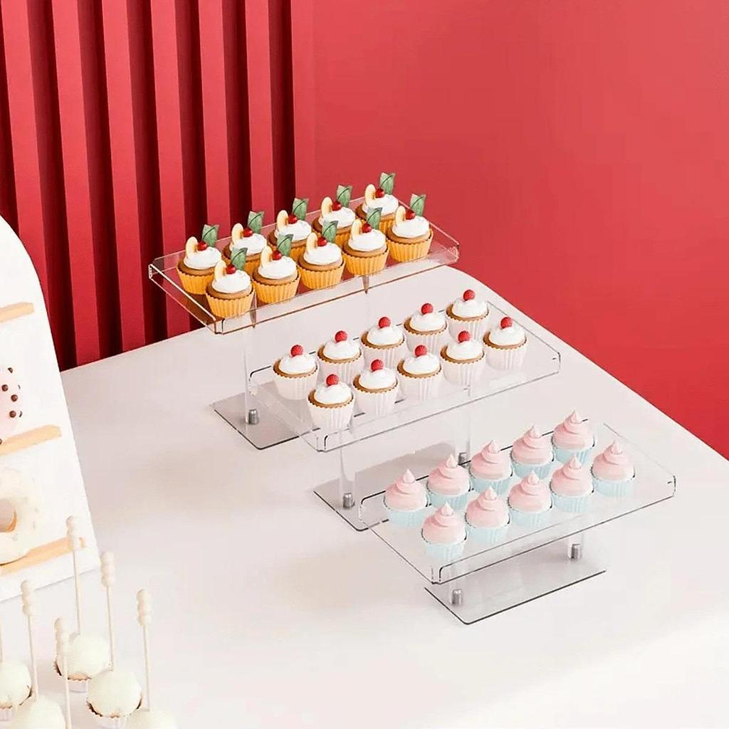 Acrylic Cupcake Display Stand Sturdy Decorative Multifunctional Dessert Stand for Wedding Home Birthday Party