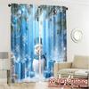 2pcs,Curtains Cute Snowman Christmas Gifts Snowflakes (3) Print Popular Curtains 100% Polyester Curtains Holiday Use for Kitchen