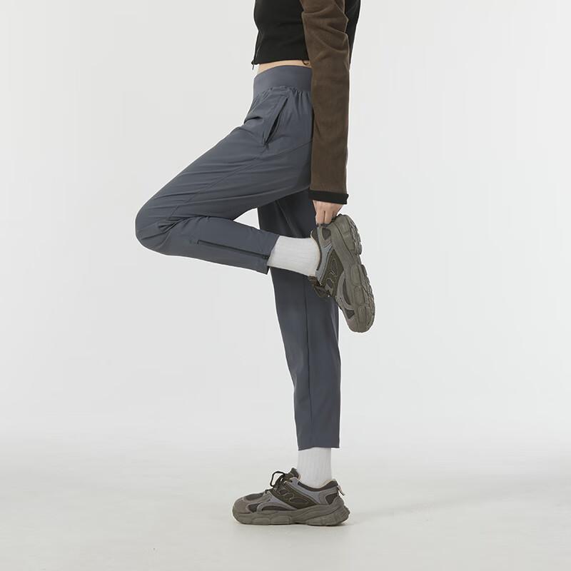 Under Armour Solid Color Running Fitness Training Tapered Woven Pants Women Pants Dark-Gray 1377042-025