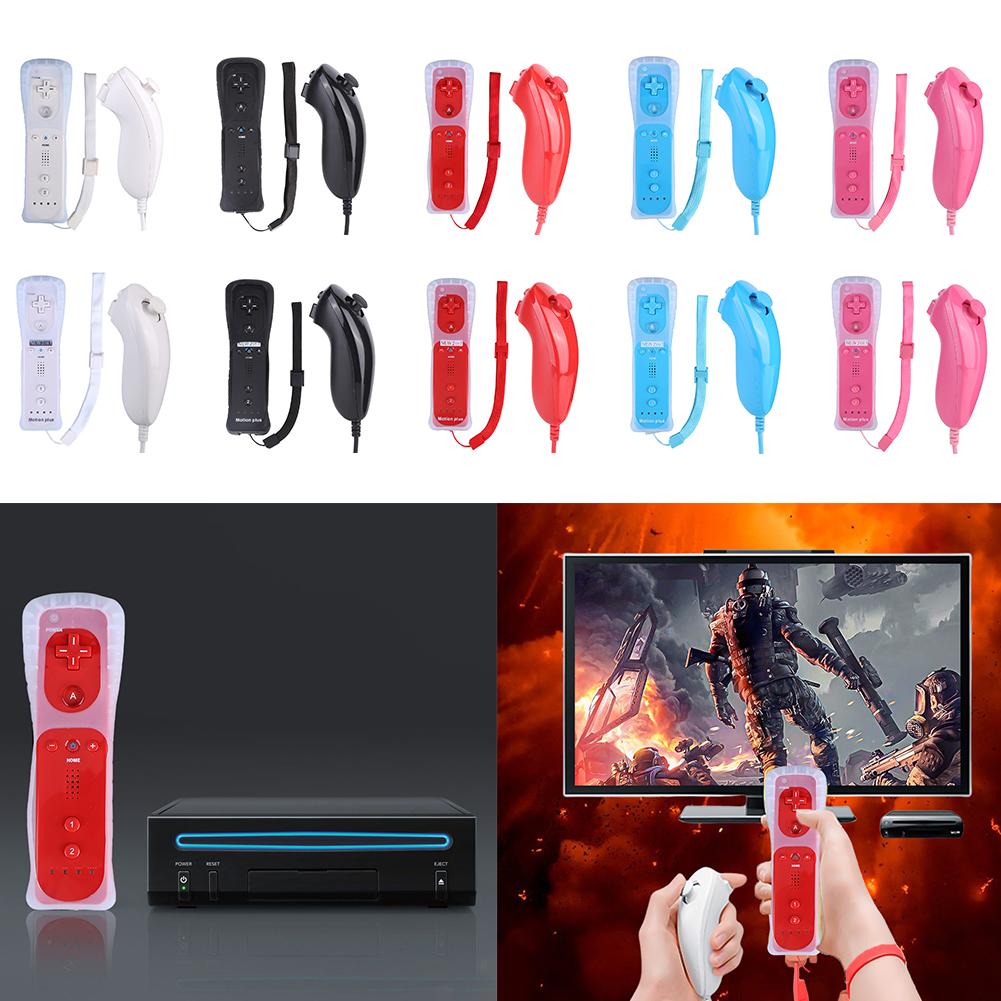 Controler de telecomandă fără fir 2 în 1 încorporat în mișcare Plus telecomandă Joystick Gamepad de înlocuire pentru consola Wii Wii U
