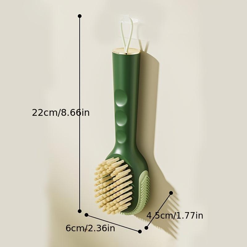 

Multifunction Cleaning Shoe Brush Soft Automatic Liquid Shoe Brush Long Handle Liquid Clothes Brush Household Cleaning Tools зелёный
