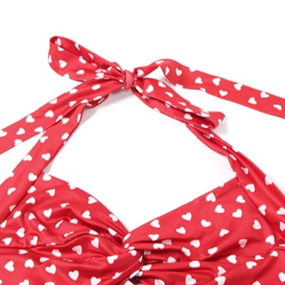 Love Heart Halter Vest Top Korean Style Women Camisole Sweet Sleeveless Crop Top Streetwear