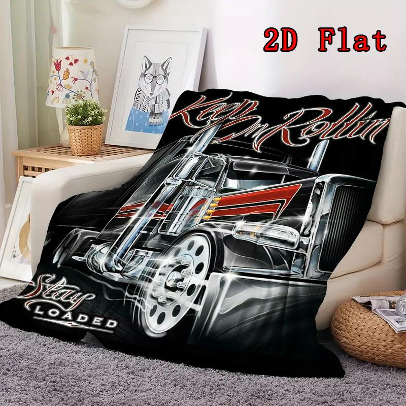 Truck 2D Flat Pattern Flannel Blanket High quality All Seasons Warmth and Comfort Perfect for Christmas Gifts.MMT0918331