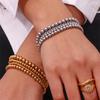 Simple Vintage Gold Silver Stainless Steel Elastic Bead Bracelet Punk Rock Style Party Accessories Jewelry