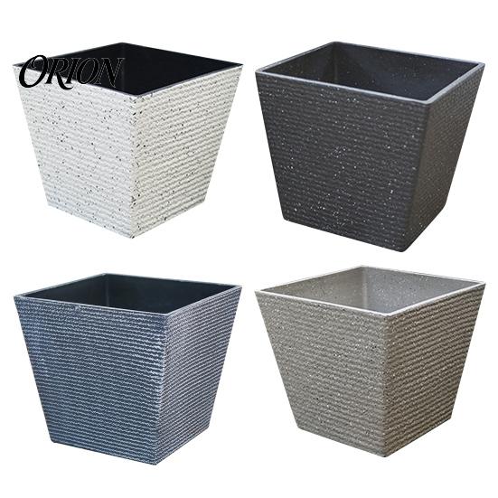 Small Medium Plant Pot Square Plastic Flower Pot, Stone-Look Planter with Drainage Hole, Modern Thickened Wear Resistant Container for Indoor Outdoor