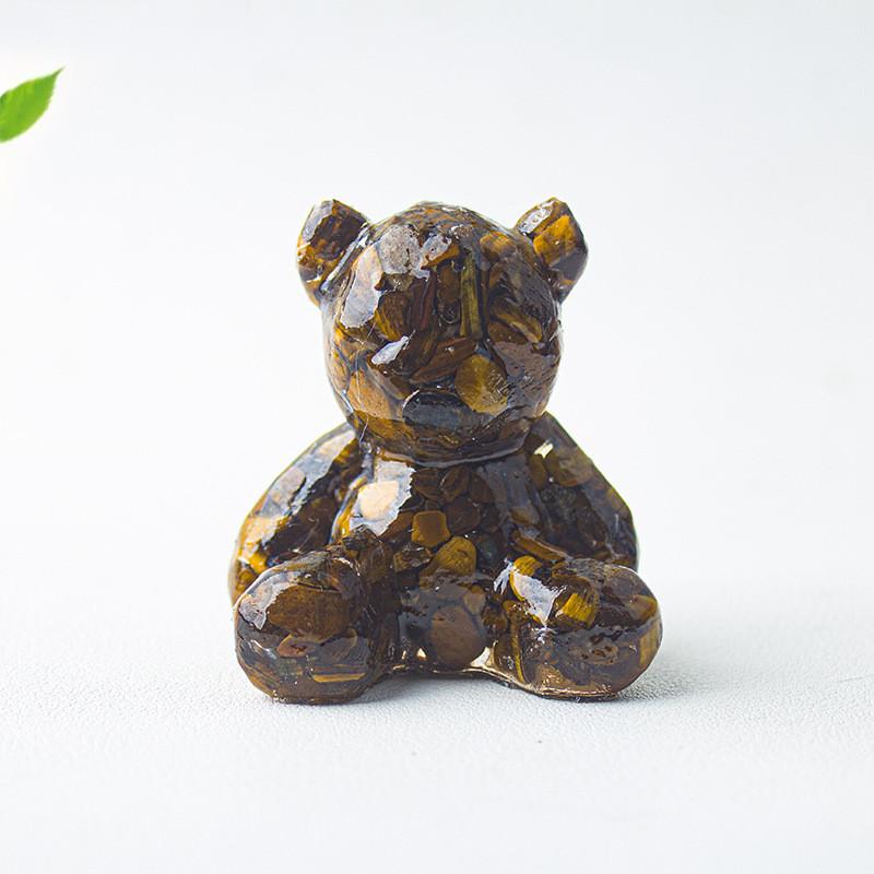 Crystal Resin Art Miniature Bear Desk Decor For Office And Home Gift Ideas