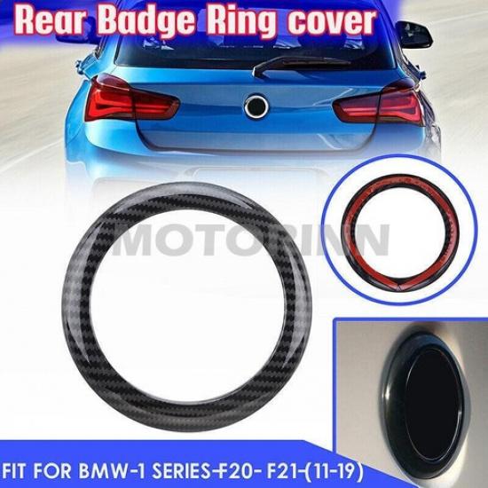 Fits BMW 2011-19 1 Series F20 F21 Carbon Fiber Rear Badge Ring Cover Surrounded