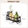 Carbon Steel Organizer for Kitchen Sink with Dish Soap Dispenser Functionality
