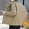 Men's Trendy Lapel Cotton Jacket: Thickened, Warm, Velvet-Padded Outerwear for Autumn and Winter.