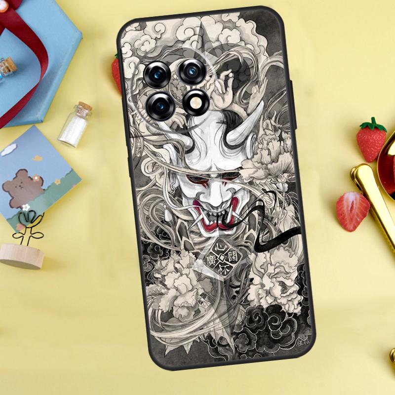 Samurai Oni Mask Case For OnePlus Nord 5 CE 2 3 4 Lite N20 N30 OnePlus 10T 12R 13R 13T 10 11 12 13 15 Cover