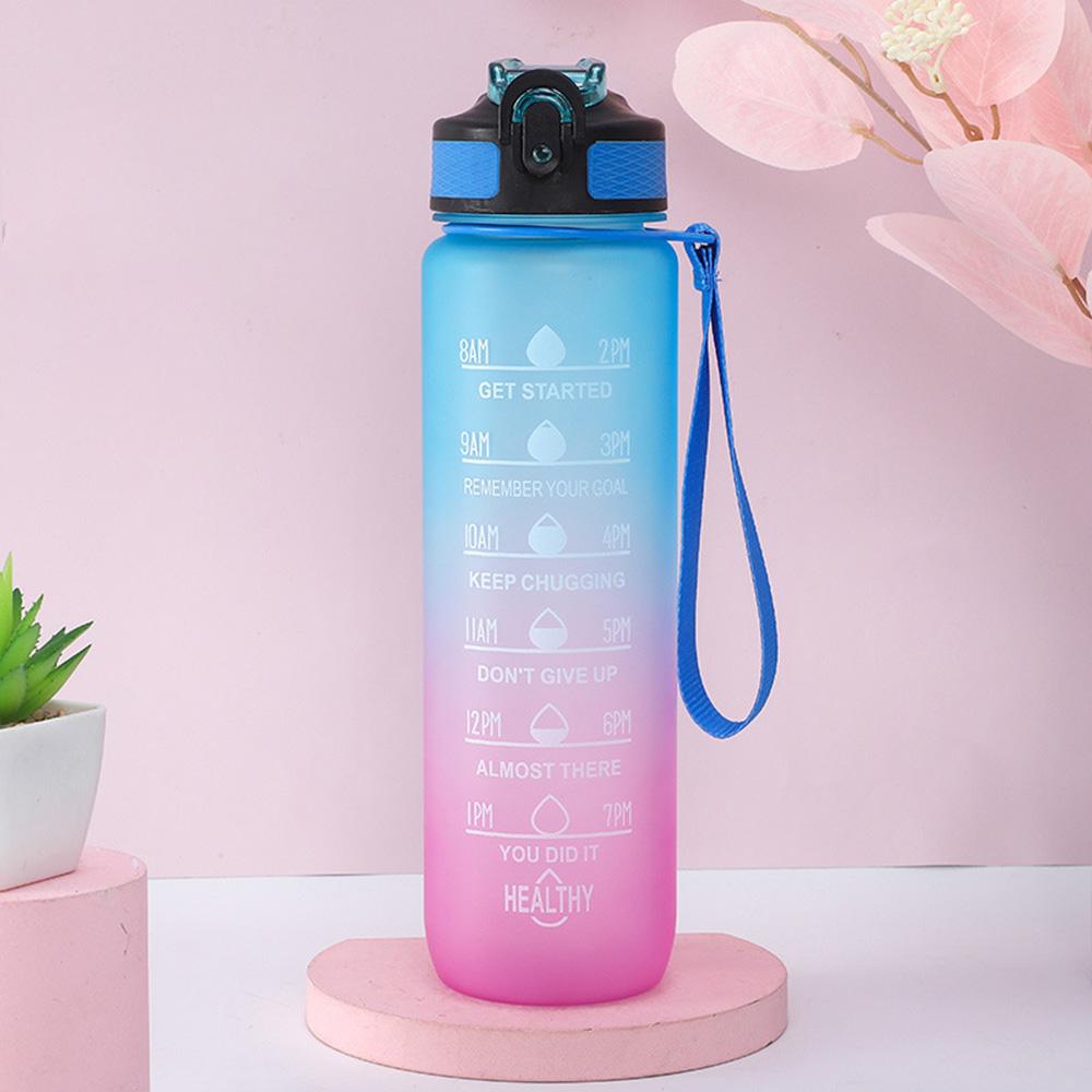1000ml Large Capacity Plastic Portable Water Bottle Anti-Fall Outdoor Sports Cup for Women Students