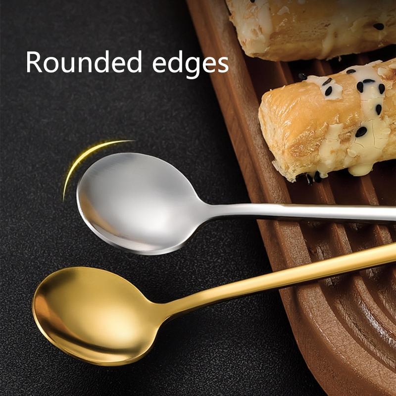 Food Grade Stainless Steel Spoons Honey Dessert Gift Mixing Spoon for Picnic Drinkware Tableware Kitchen Accessories