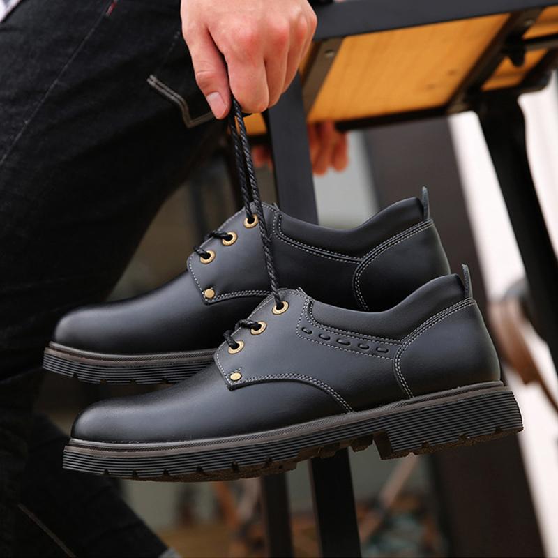 Genuine Leather Shoes Men Footwear Men Casual Shoes High Quality Man Business Shoes Fashion Brand Male Brogues Black A1759