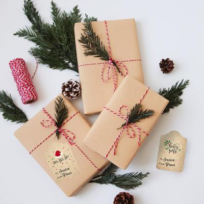 300 sztuk Kraft Paper Christmas Sticker Graphic Gift Sticker do dekoracji prezentów na Boże Narodzenie