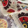 Aothpher 24x24 Inches Modern Boho Floral Jacquard Washable Small Tablecloths with Lace for Dining Table