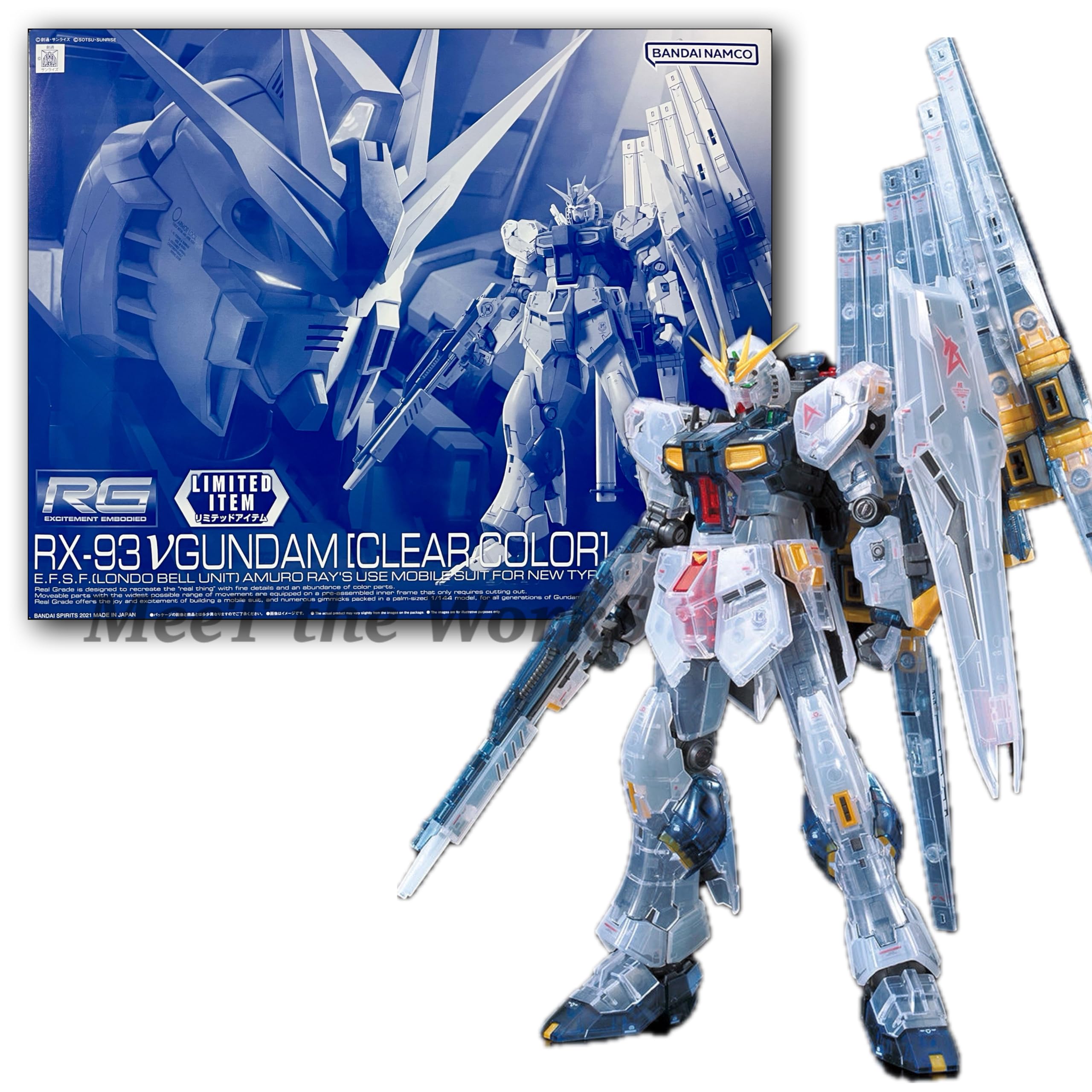 

Gundam 1/144 RG v Nu Clear Color Mobile Suit Counterattack Event Limited Base Plastic Model kit