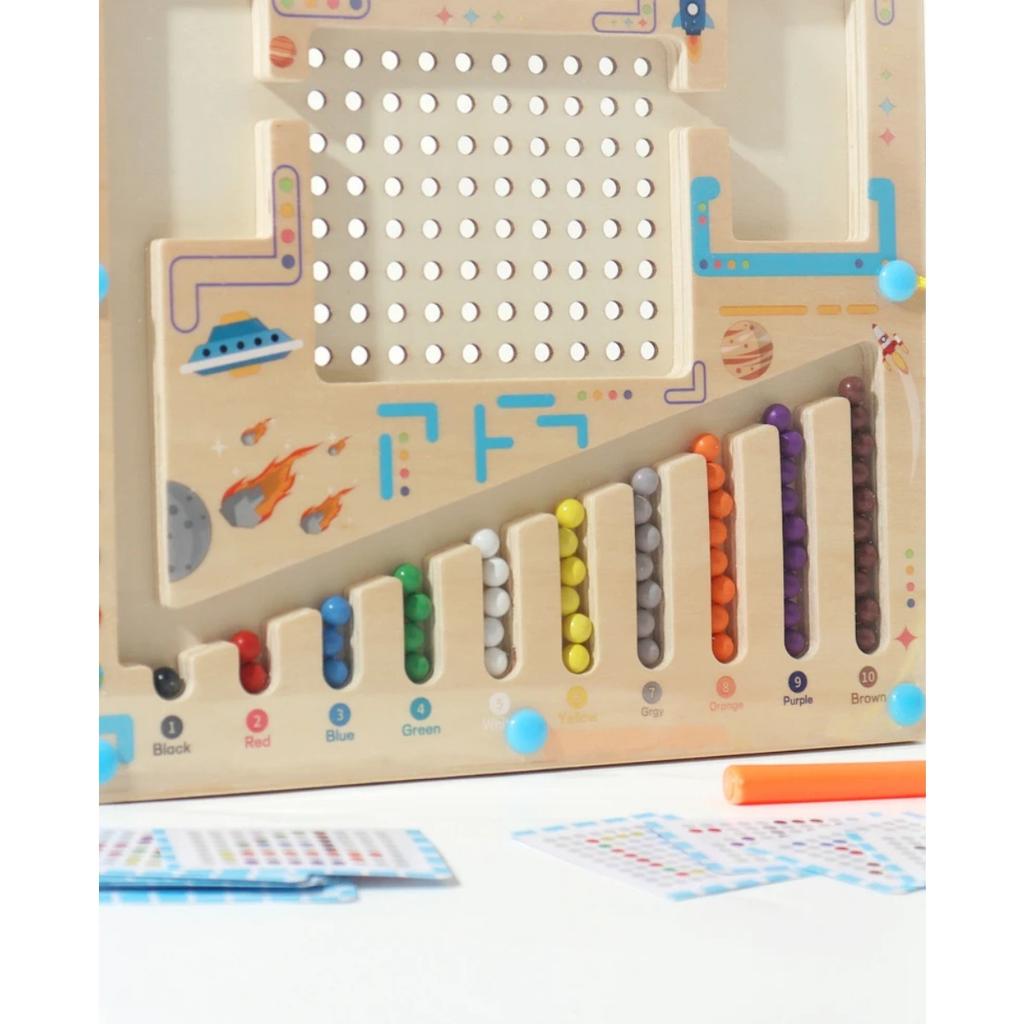 Gry Sortowanie Magnetyczne Zabawki Puzzle Montessori Labirynt Nauka Koloru Liczenie Klasyfikacja Numerów Drewniane Zabawki Edukacyjne