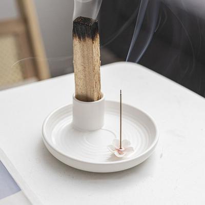 Multifunctional Ceramic Incense Burner 3 In 1 Censer Incense Stick Holder Flower Home Decor Proof Smudging Stand Aromatherapy