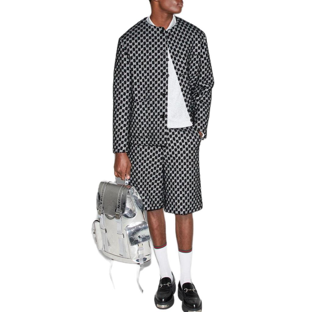 Gucci FW24 Casual Shorts Men's Silver Black 815187-Z7AE4-1185