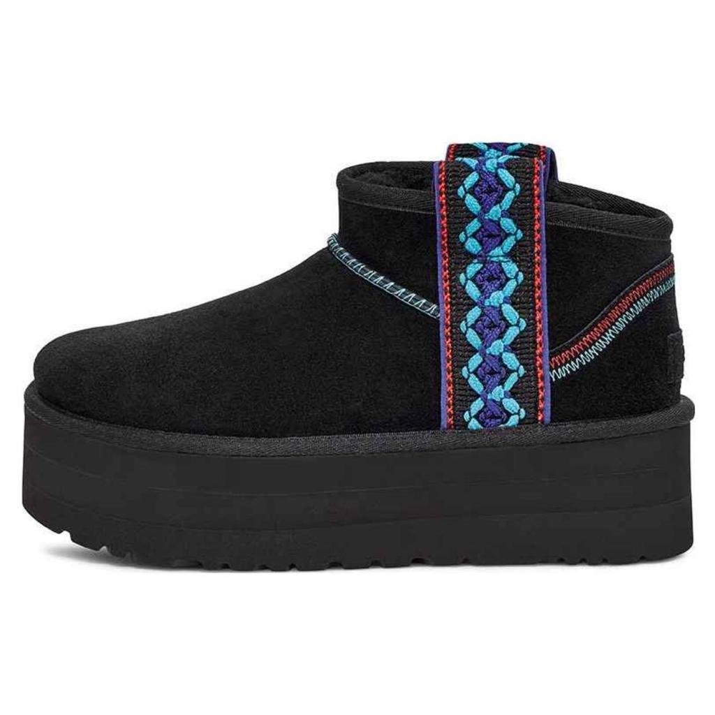 UGG Classic Ultra Mini Braid Platform Boot Black (Womens) Women Sneakers 1138491-BLK