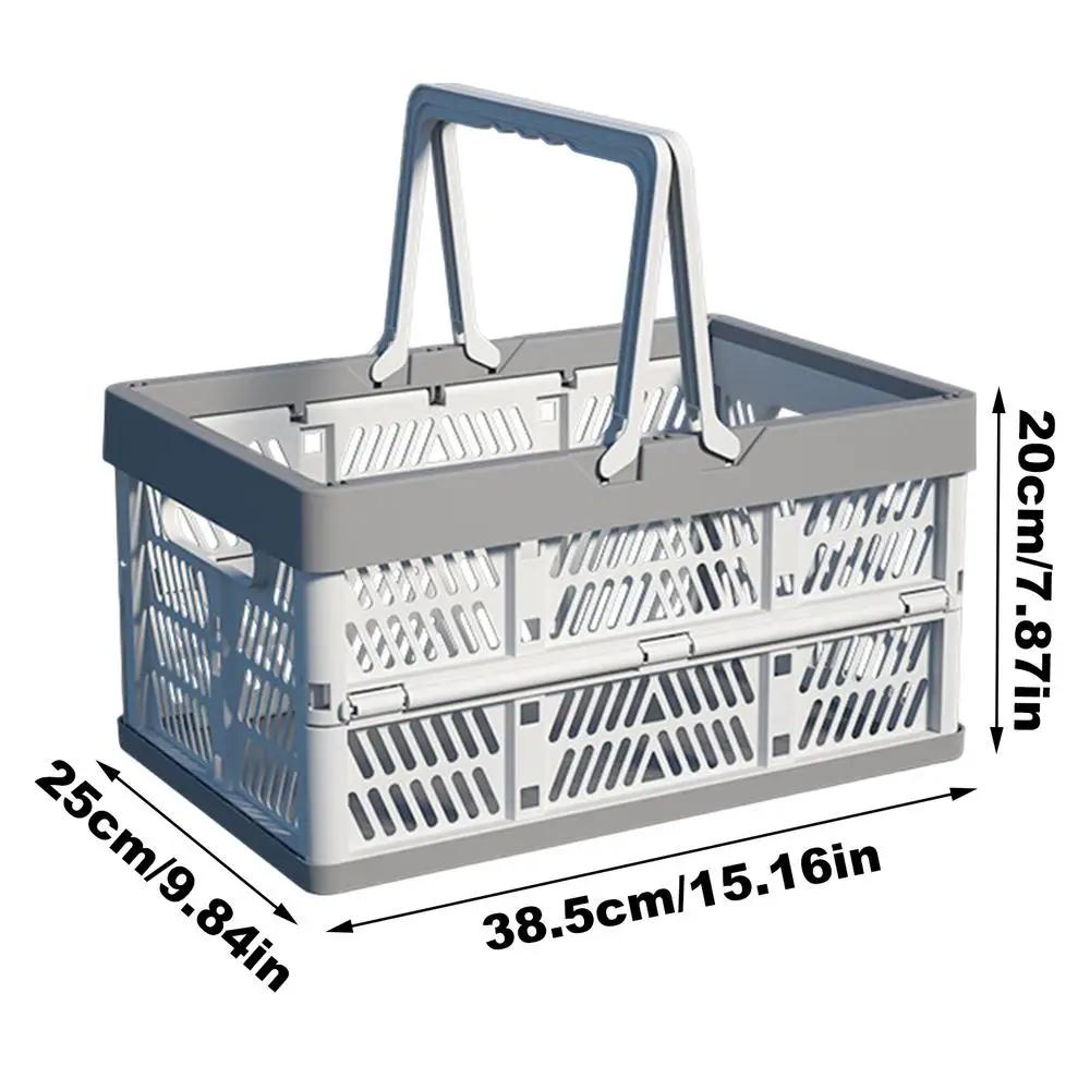 

Уличная складная портативная корзина для пикника, портативная корзина для хранения для кемпинга, пластиковый каркас, большая корзина для покупок в супермаркете, средство для розжига огня, спортзал серый