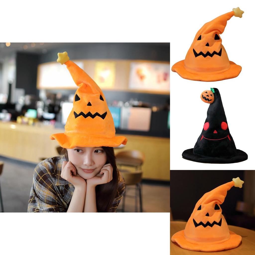 Halloween Elektrischer Kürbis Elfenhut Geisterfest Party Kostüm Plüschtier Gelb 30*30*40cm Schwarz 30*30*40cm