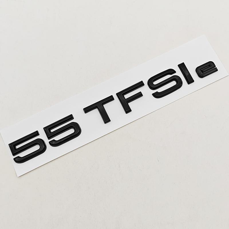 For Audi A6 55 TFSIe Trunk Letters Emblem Badge Glossy Black Chrome Silver Logo Nameplate Car Styling Sticker Accessories C7 C8