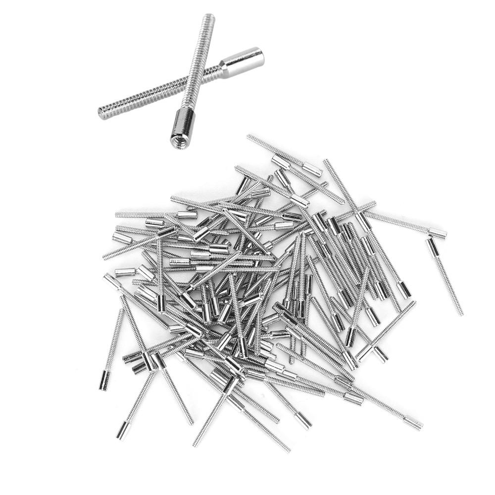 100pcs Silver Color Winding Stems Steel Material Replacement Part  Professional Use