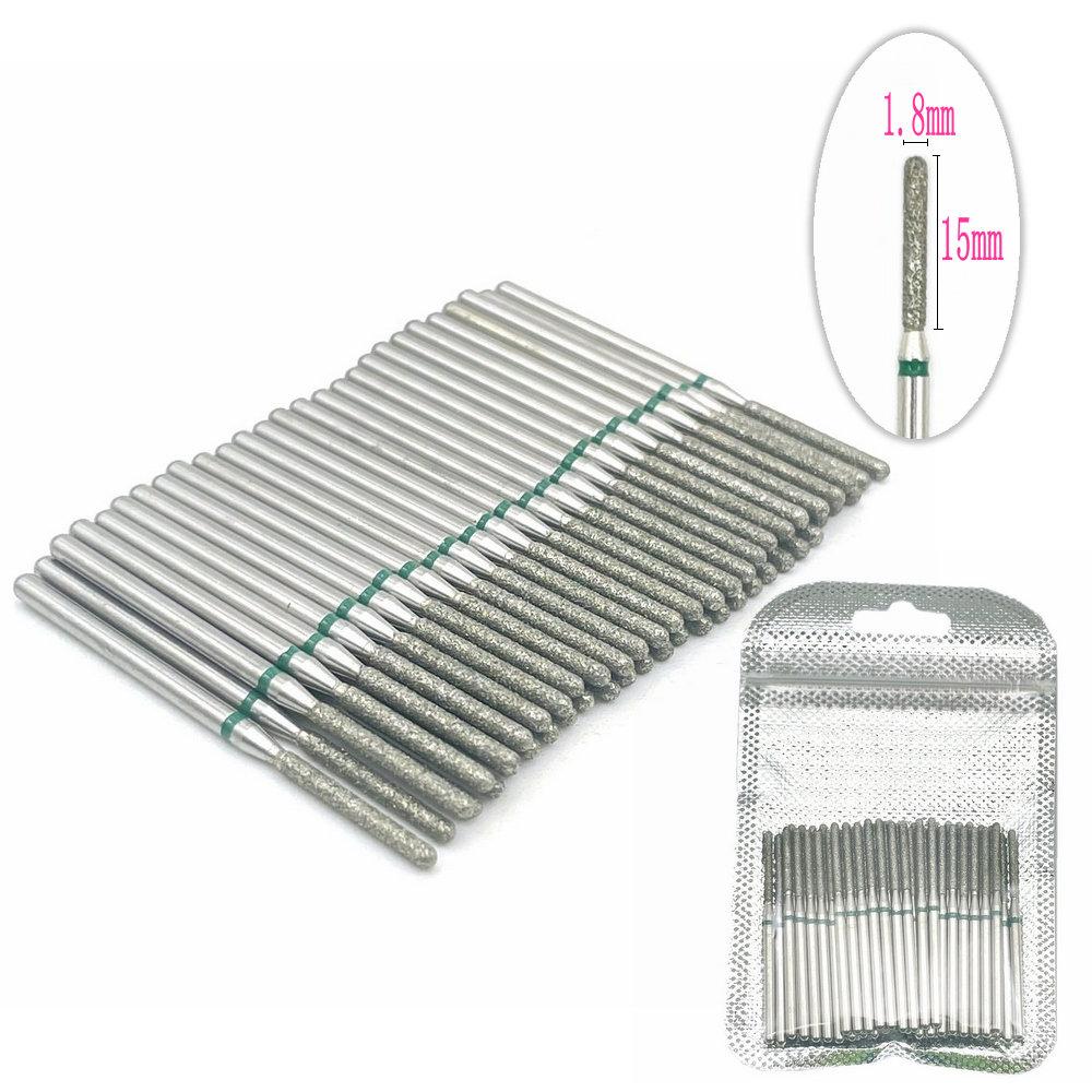 50pcs/pack Diamond Milling Cutter Grinding Drill Bits Diamond Polisher HP 2.35mm Diamond Polisher Nail Drill Bits Drill