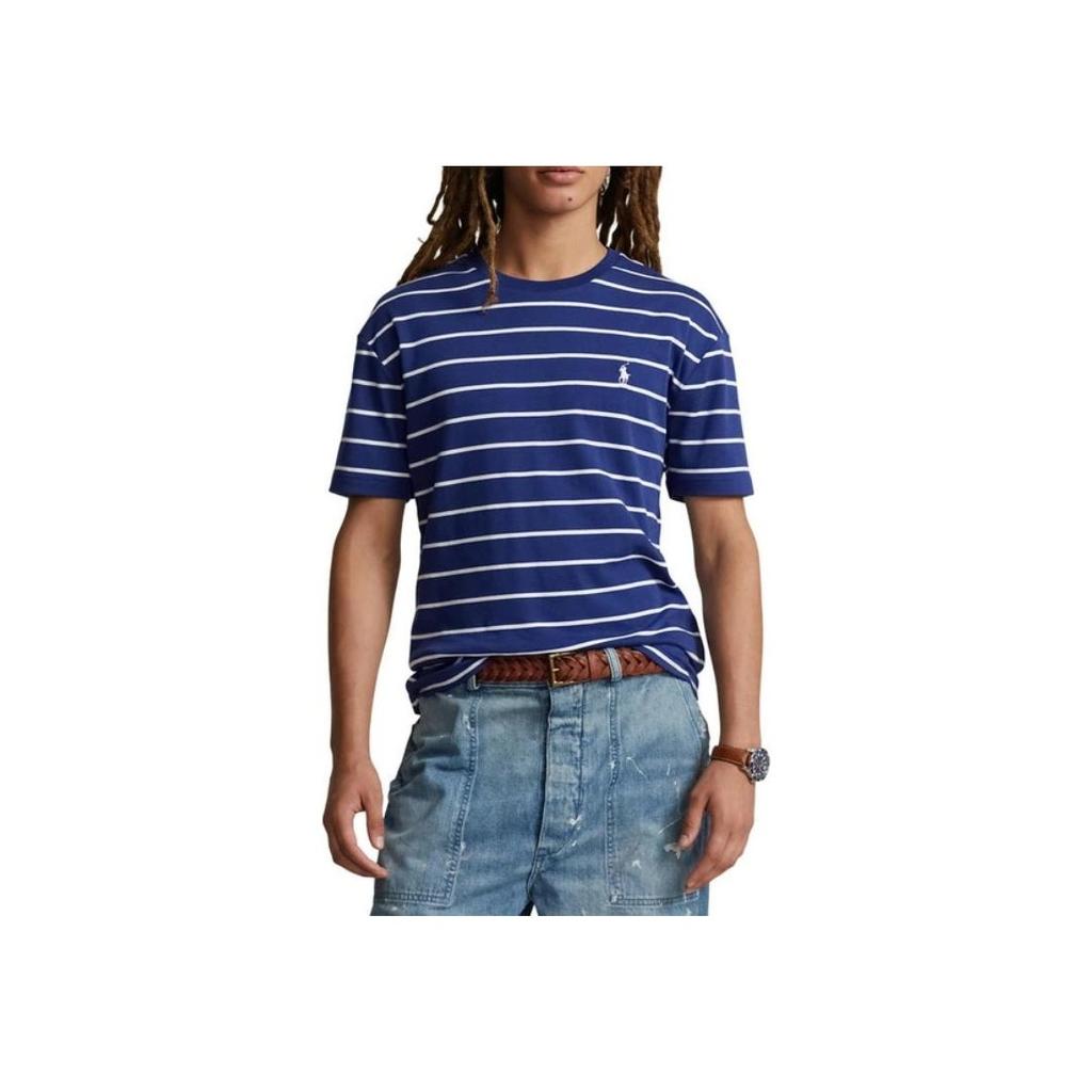 Polo Ralph Lauren Striped Loose Fit Crew Neck T-Shirt Men Tops Blue 710934666-001