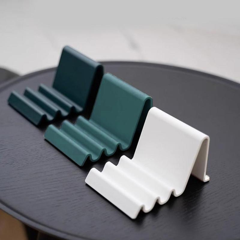 Ergonomic Multiple Angle Waving Shaped Desktop Stand for Mobile Phones E Books Portable ABS Construction Nonslip Base