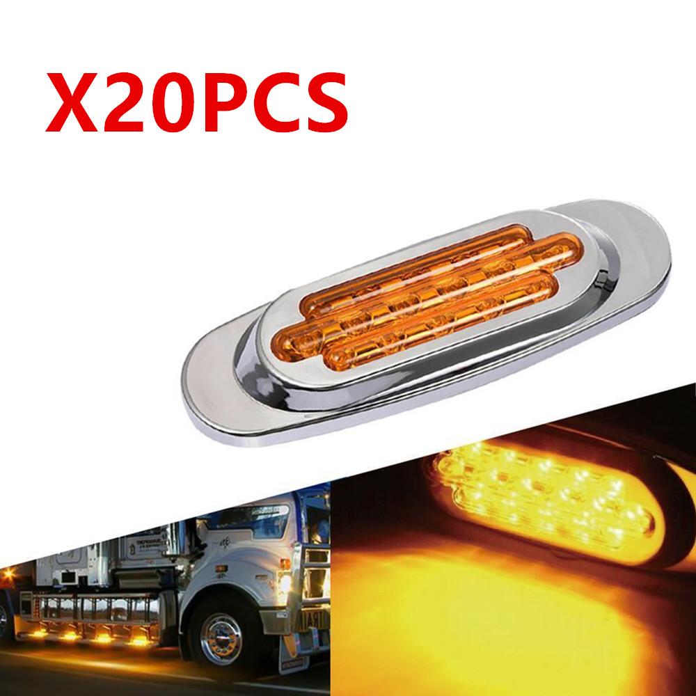 

20PCS Amber 16LED Side Marker Lights 12-24V Clearance Lights Truck LED Lights Turn Signal Lamp Car Indicators Universal