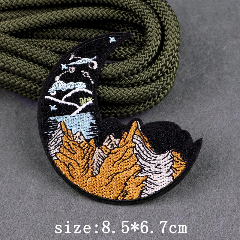 Heart Landscape Patch Iron On Patches For Clothing Wilderness Outdoor Embroidery Patches For Clothes Adventure Patch Stickers