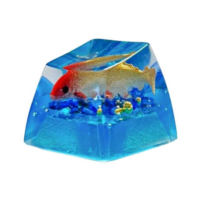 Unique Resin Fish Keycap For Mechanical Keyboards Switches With Glowing Design And Ergonomic Shape