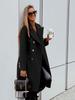 European & American Fashion Women's Double-Breasted Mid-Length Wool Coat Jacket