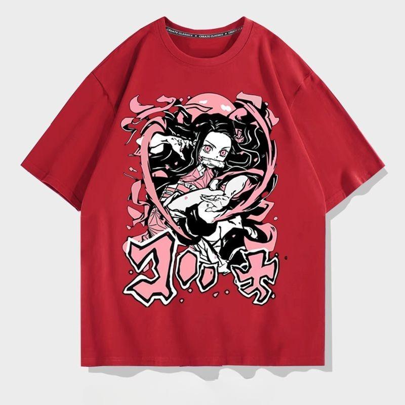 Anime Nezuko Characters T-Shirt Playing Gaming Novelty T-Shirts Short-Sleeved Tshirt Autumn 100 Cotton Kawaii  Aesthetic
