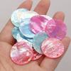 10Pcs Colorful Round Sea Shell Disc Mirror Handcrafted For DIY Home Waterfall Curtain Outdoor Windchime Patio Garden Decoration