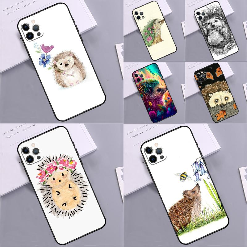Animal Hedgehog Bumper Case For iPhone 16 15 14 Pro Max 11 12 13 Pro Max Mini XR 16e 16 15 Plus Phone Cover