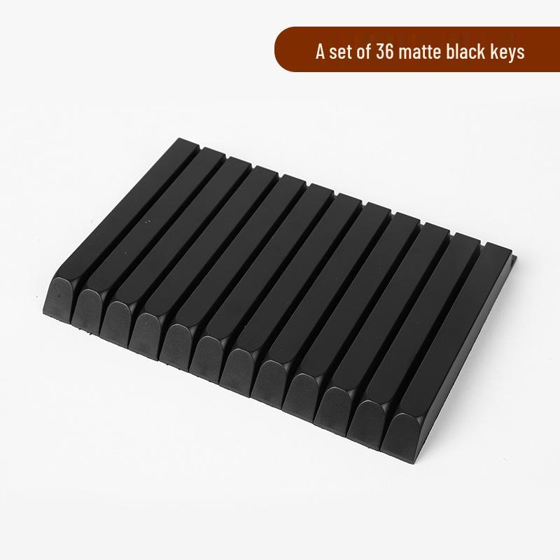 Piano Key Leather Set: White & Black Matte Finish, Complete 52-Key Accessories