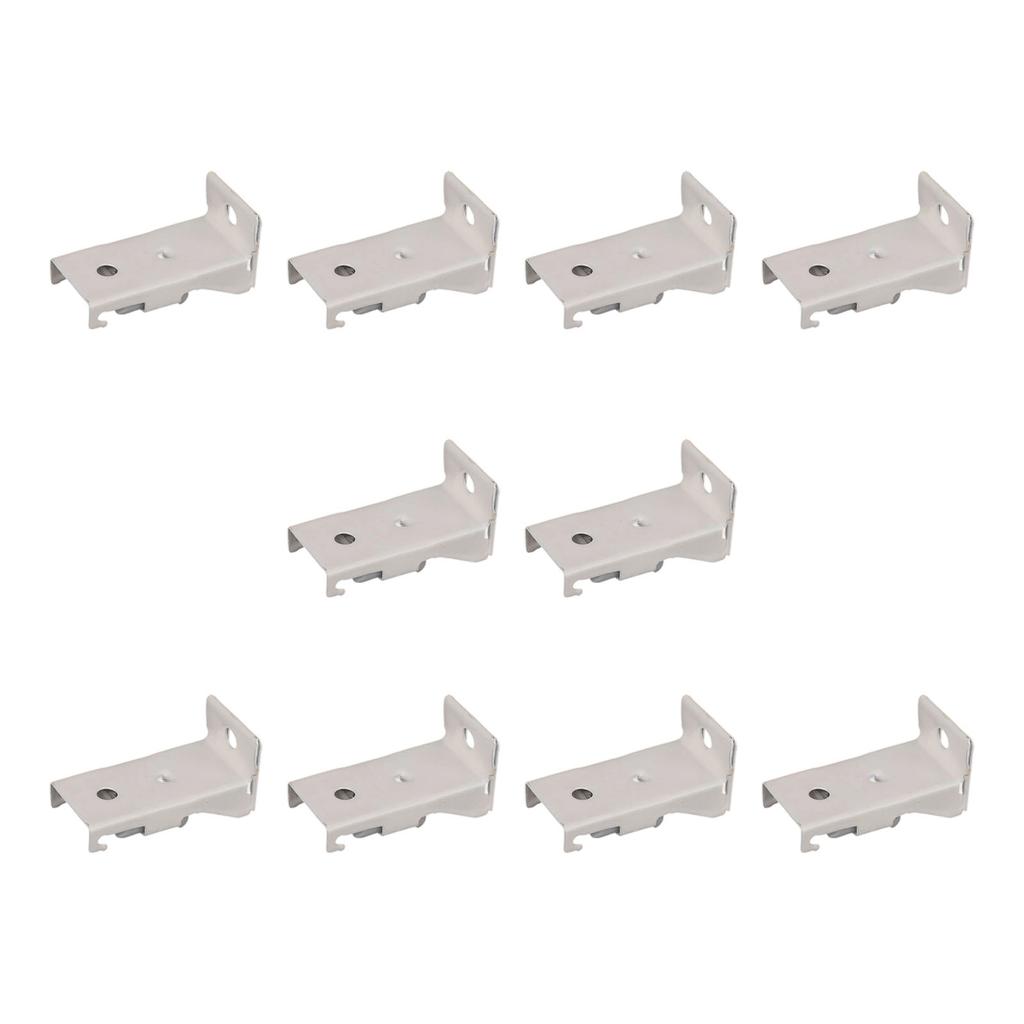 10 Pezzi Staffe per Binario per Tende Montate Lateralmente Metallo Robusto Supporto a Parete Clip Supporto per Binari Tende per Arredamento Casa