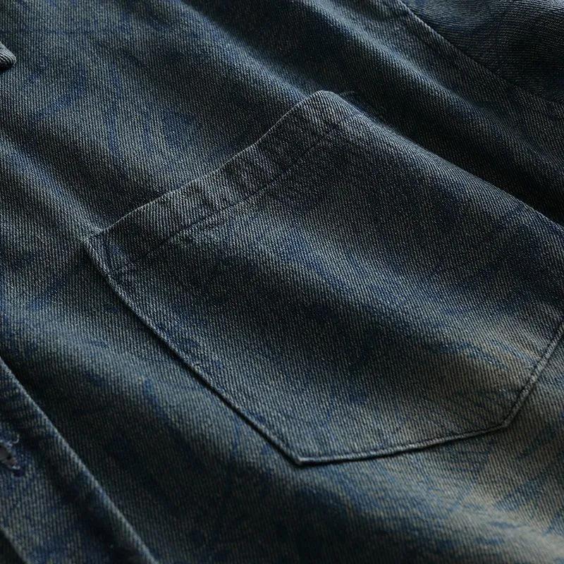 Retro Denim Kurzarmhemd für Jungen im Sommer Dünnes und locker sitzendes Hemd mit strukturiertem Design Allround-Oberteil