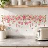 Rose Design Window Sticker, Electrostatic Adhesion No Glue Residue Waterproof Glass Decal for Living Room Bedroom Entrance Hall Home Decor