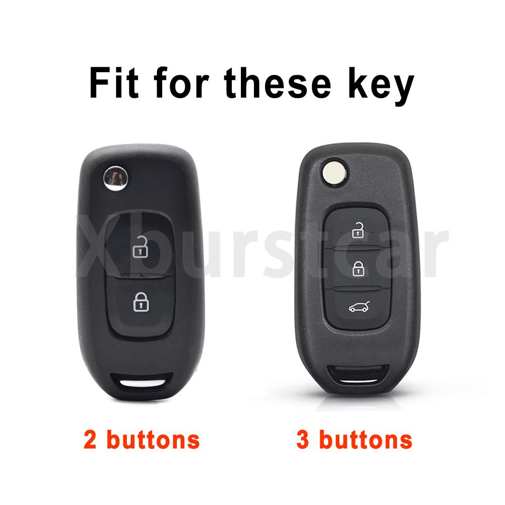 For Renault Gt Line Sandero Stepway Logan Clio5 Arkana Kadjar Captur Megane 2/3 Buttons Gun Grey Tpu Car Key Case Fob Cover