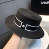 French Retro Top Hat Women's Summer Seaside Casual Flat Top M Standard Hat Showing Face Small Sunshade Sunscreen Sun Hat