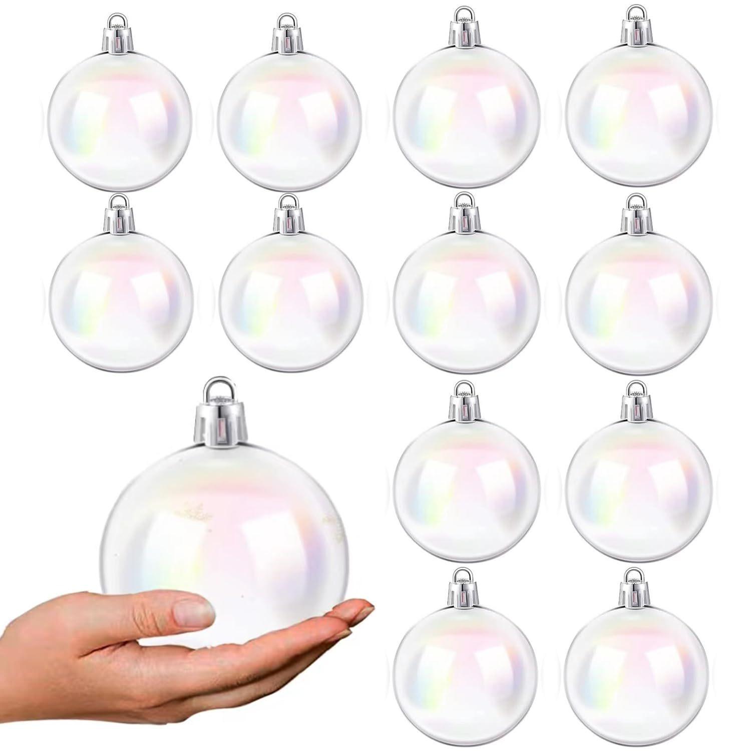 10p Christmas Tree Decoration Colorful Christmas Balls Colorful Plastic Halloween Christmas Pendants Colorful Transparent Balls 3cm
