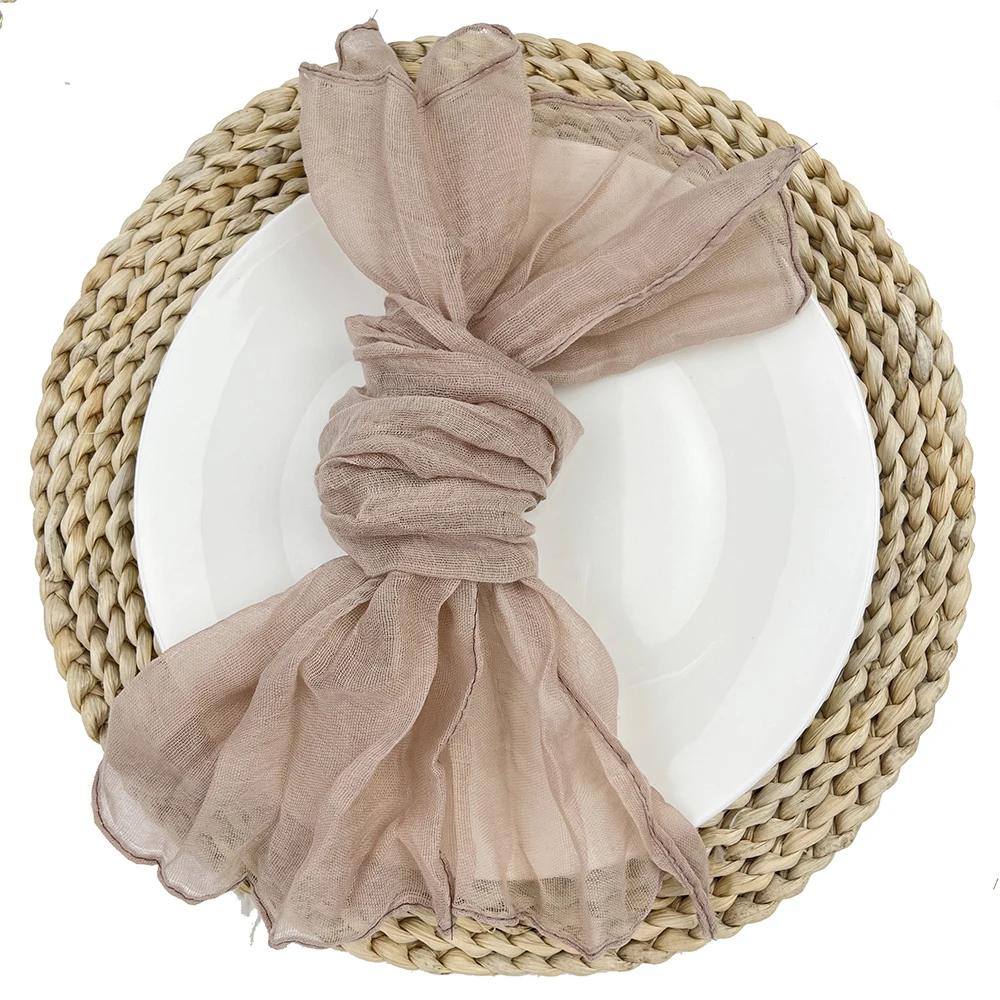 

18Pcs Gauze Cheesecloth Napkins 20x20 Inch Cloth Napkins Rustic Boho Dinner Napkin Cloth for Wedding Party Bridal Table Decor
