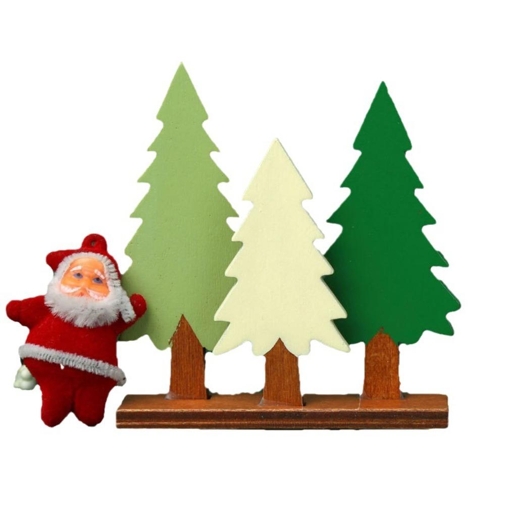 Pine Tree Table Ornament Wooden Shooting Props  New Years Party Gifts Supplies