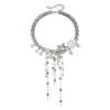 Perlenakzentierte fließende Fransen Halskette Schichtketten Design Tägliche Eleganz Schmuck für moderne Frauen