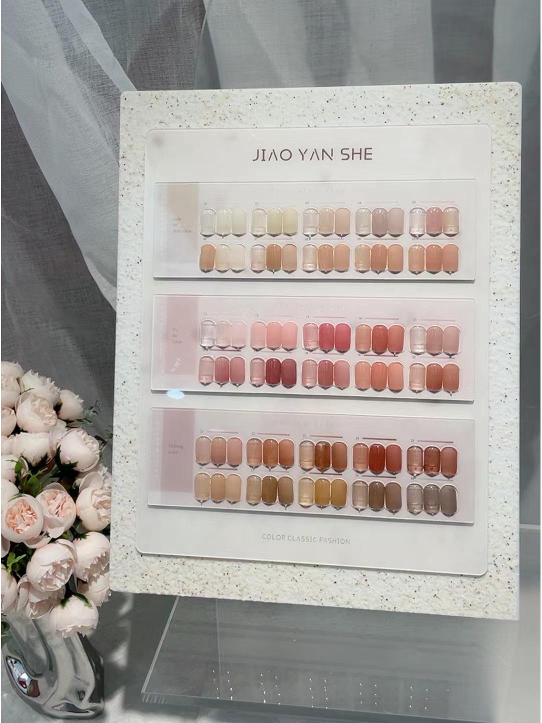 

Набор гель-лаков Jiaoyan - 30 цветов, серия Skin, нюдовые и прозрачные с новым нефритом и стразами для нейл-арта