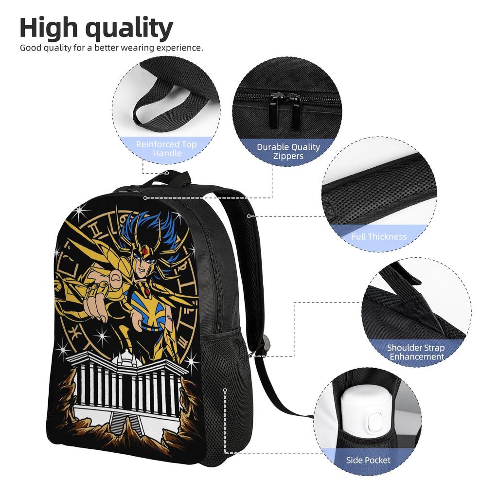 Saint Seiya Backpack Ita Bag  Mochila Light School Retro Washable Rucksack